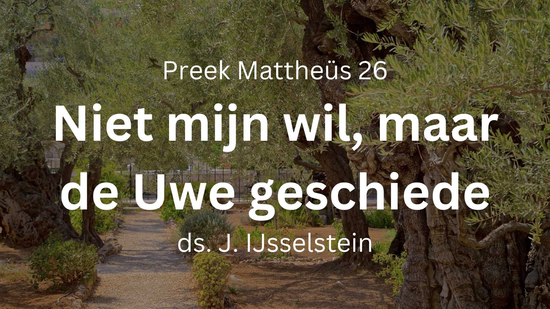 Niet mijn wil, maar de Uwe geschiede - Mattheüs 26