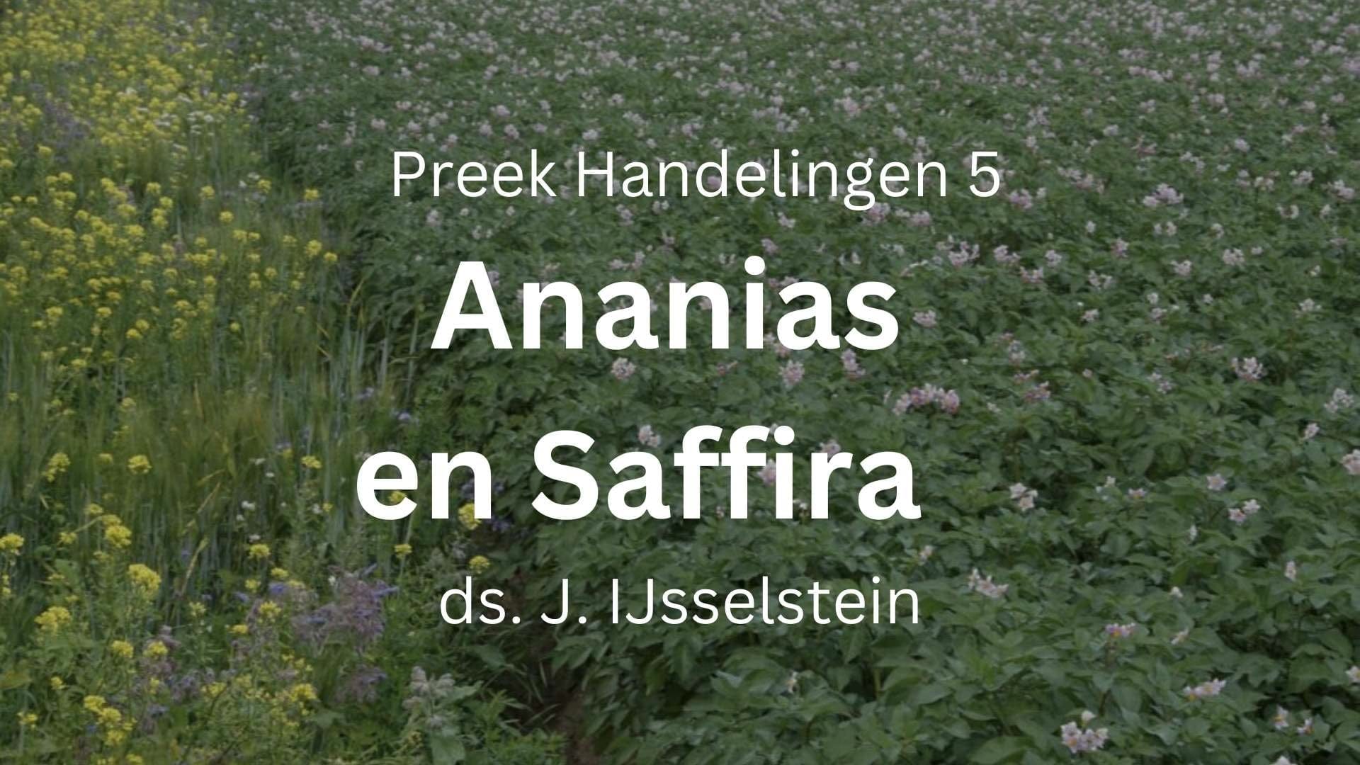 preek ananias en saffira