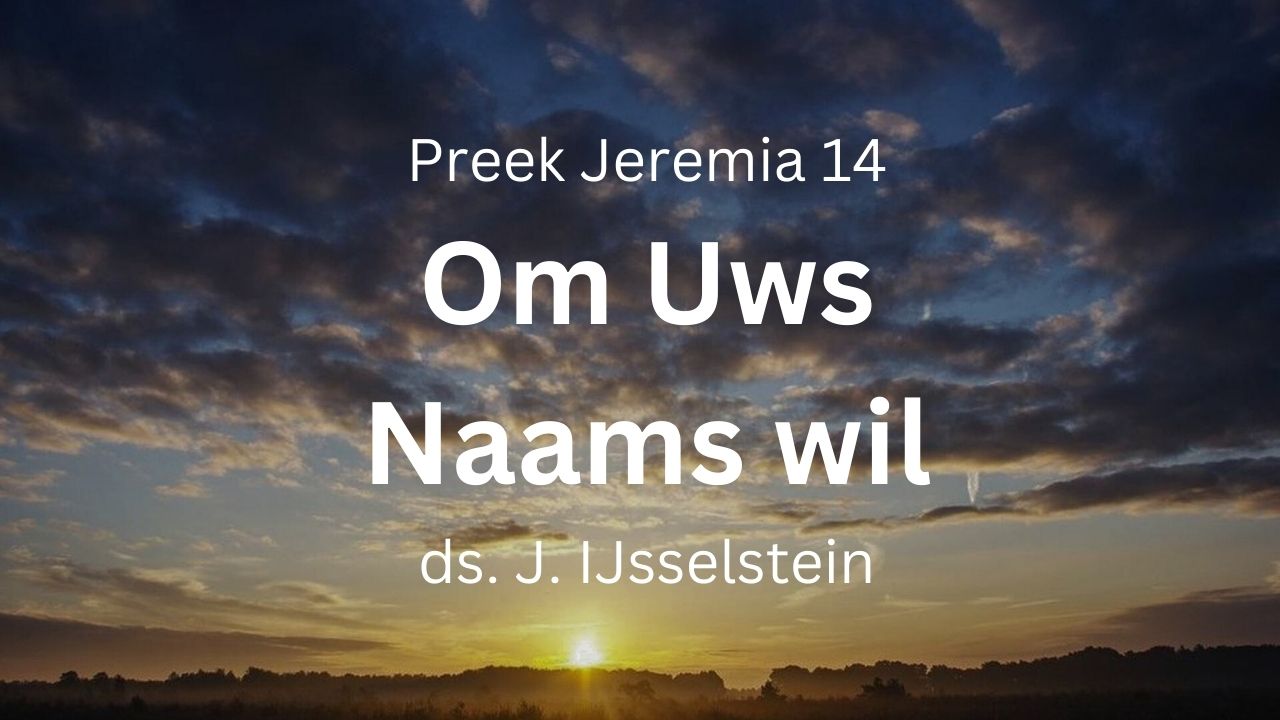 O HEERE! doe het om Uws Naams wil