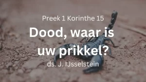 Dood, waar is uw prikkel? – 1 Korinthe 15 – Pasen